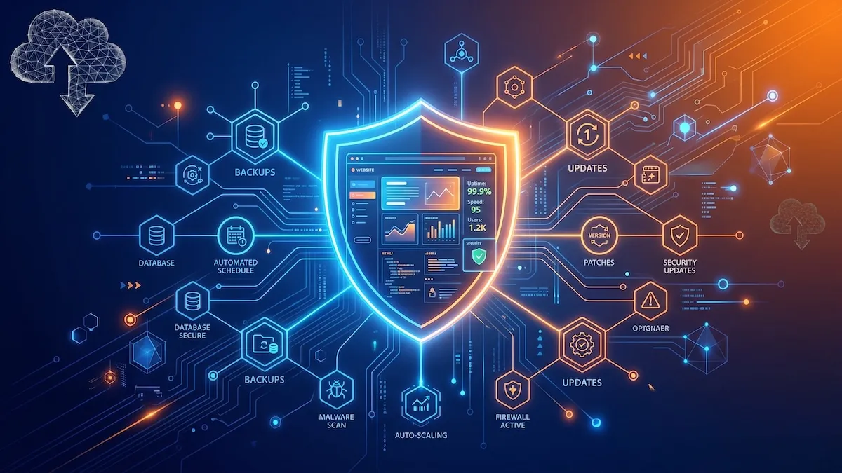 Professional workspace showing website management dashboard with Southern California- IE Web Services